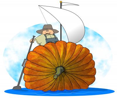 Giant floating pumpkin boat race in Oregon!